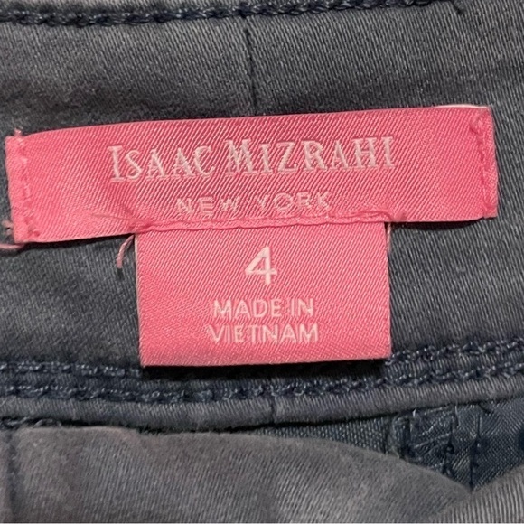 Isaac Mizrahi Blue Button Detail Shorts - Picture 6 of 6